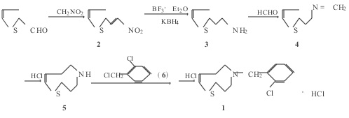 盐酸噻氯匹定的合成路线
